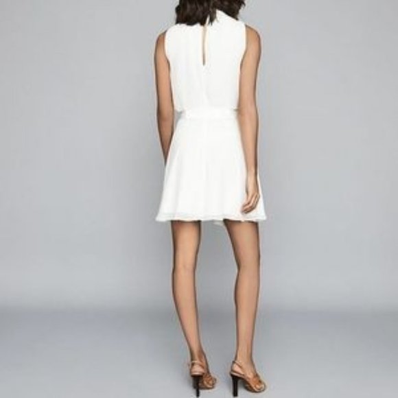 Reiss Allie Semi Sheer Sleeveless Dress Ivory - Picture 2 of 11